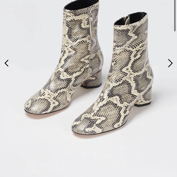 Ayede Allegra ankle boots in creamy snakeskin - Picture 2 of 6